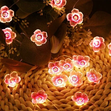 Guirlande Lumineuse Avec 40 LED 4M En Forme De Fleur De Cerisier Rose, USB Et à Piles, Pour Noël, Chambre De Fille, Chambre à Coucher, Intérieur, Extérieur, Mariage, Saint-Valentin 5 Guirlande Lumineuse Avec 40 LED 4M En Forme De Fleur De Cerisier Rose, USB Et à Piles, Pour Noël, Chambre De Fille, Chambre à Coucher, Intérieur, Extérieur, Mariage, Saint-Valentin – Image 3