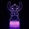 3D Lampe À Led Glow Night Lights Stitch Modèle Led Lampe Kiddécoration De Chambre Lumières Avec Télécommande Parfait Cadeaux De Noël@Crack Base 7 CouleursBase Blanche 7Colorsrc -Lemax Decor Magasin 90618353 1