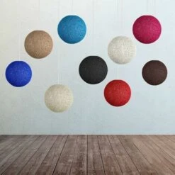 LITZEE Guirlande Lumineuse De Noël Suspension Sisal Abat-jour Boule Ronde Lustre Rotin,Diamètre (Rose Rouge, 23cm) -Lemax Decor Magasin 90785810 3