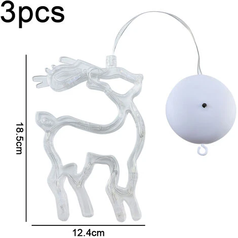 3 Lumières De Ventouse De Décoration De Fenêtre De Noël 4 3 Lumières De Ventouse De Décoration De Fenêtre De Noël – Image 2