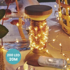 Guirlande Led Cuivre 20M - Bobine 20M Guirlande Lumineuse Led - Guirlande Leds Pour Deco Chambre, Déco De Noël, Ambiance Poétique Et Romantique - Cuivre Zhuoxuan