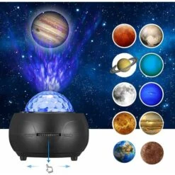 FlkwoH Projecteur Ciel Etoile Noel Veilleuse Enfants LED étoile Projection Lampe Projecteur Galaxie Avec Télécommande Minuterie Enceinte Musicale Lecteur Pour Noël Fête New Year Anniversaire Chambre -Lemax Decor Magasin 92334010 4