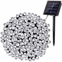 FlkwoH Guirlande Solaire Extérieure, BrizLabs 20M 200 LED Guirlande Lumineuse Noël Solaire Étanche 8 Modes Décoratives Pour Jardin Patio Arbres Clôture Maison Fête Mariage (Blanc Froid)