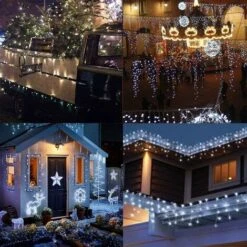 FlkwoH Guirlande Solaire Extérieure, BrizLabs 20M 200 LED Guirlande Lumineuse Noël Solaire Étanche 8 Modes Décoratives Pour Jardin Patio Arbres Clôture Maison Fête Mariage (Blanc Froid) -Lemax Decor Magasin 92334052 5