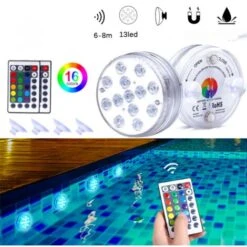 Lot De 4 Lampes LED Submersibles Pour Piscine à Changement De Couleurs Étanche Pour Fontaine De Piscine, Mariage, Fête, Halloween, Noël Décoration (4 Pièces)