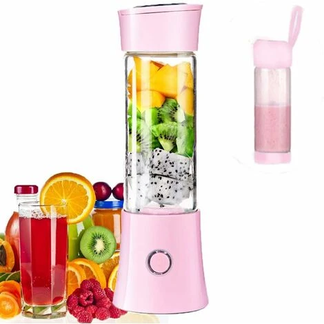 Portable Mixeur Juice Blender, Milk-Shake, Jus De Fruits Et Légumes,Mixer,480ml, Sans BPA,Mini USB Blender Des Smoothies,100W,Noël Cadeau Pour La Famille(rose) 3 Portable Mixeur Juice Blender, Milk-Shake, Jus De Fruits Et Légumes,Mixer,480ml, Sans BPA,Mini USB Blender Des Smoothies,100W,Noël Cadeau Pour La Famille(rose)