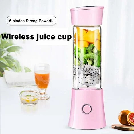 Portable Mixeur Juice Blender, Milk-Shake, Jus De Fruits Et Légumes,Mixer,480ml, Sans BPA,Mini USB Blender Des Smoothies,100W,Noël Cadeau Pour La Famille(rose) 4 Portable Mixeur Juice Blender, Milk-Shake, Jus De Fruits Et Légumes,Mixer,480ml, Sans BPA,Mini USB Blender Des Smoothies,100W,Noël Cadeau Pour La Famille(rose) – Image 2