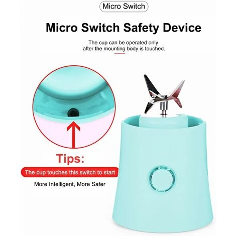 Portable Mixeur Juice Blender, Milk-Shake, Jus De Fruits Et Légumes,Mixer,480ml, Sans BPA,Mini USB Blender Des Smoothies,100W,pour Sport Et Voyage Maison,Noël Cadeaux Femme Homme 7 Portable Mixeur Juice Blender, Milk-Shake, Jus De Fruits Et Légumes,Mixer,480ml, Sans BPA,Mini USB Blender Des Smoothies,100W,pour Sport Et Voyage Maison,Noël Cadeaux Femme Homme – Image 5