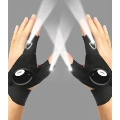 Gants De Lampe De Poche LED, Cadeaux Pour Homme, Lui, Papa, Petit Ami, Gadget Cool, Lumières Mains Libres Pour Camping, Pêche, Réparation, Fête Des Pères, Noël, Anniversaire, Noir, 1 Paire