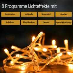 100m 500 LED Guirlande Lumineuse Étanche Éclairage Noël Lumières Rideau Lumières, Blanc Chaud 9 100m 500 LED Guirlande Lumineuse Étanche Éclairage Noël Lumières Rideau Lumières, Blanc Chaud -Lemax Decor Magasin 95871894 3