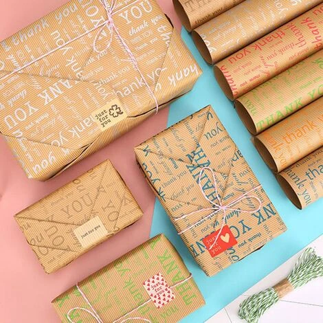 6 Feuilles De Papier D'Emballage, Pour Le Jour De Thanksgiving, FêTe D'Anniversaire De NoëL, Ensemble De Papier D'Emballage, Papiers D'Emballage 4 6 Feuilles De Papier D'Emballage, Pour Le Jour De Thanksgiving, FêTe D'Anniversaire De NoëL, Ensemble De Papier D'Emballage, Papiers D'Emballage – Image 2