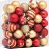 Boule De Noël Lot Déco Noël - Kit 50 Pièces Pour Décoration Sapin : Guirlandes, Boules Et Cimier - Thème Couleur : OR Et ROUGE 2 Boule De Noël Lot Déco Noël - Kit 50 Pièces Pour Décoration Sapin : Guirlandes, Boules Et Cimier - Thème Couleur : OR Et ROUGE -Lemax Decor Magasin 96338841 1