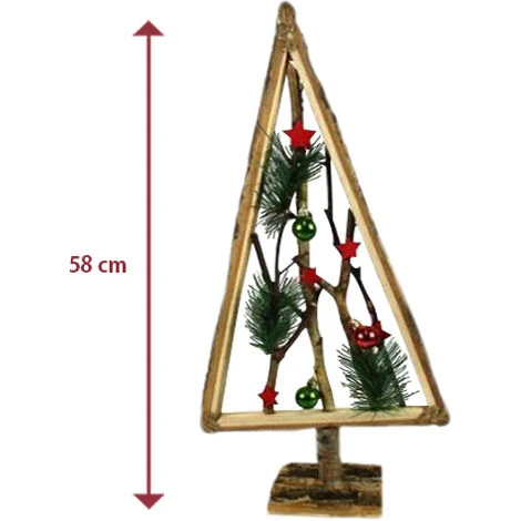 ARBRE DE NOËL EN BOIS AVEC BRINDILLES ET BOULES ROUGE 58CM DÉCORATIONS DE NOËL 5 ARBRE DE NOËL EN BOIS AVEC BRINDILLES ET BOULES ROUGE 58CM DÉCORATIONS DE NOËL – Image 3