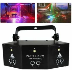 Télécommande 9-EYE RGB DMX Scan Projecteur Laser Lampe LED Strobe Stage DJ Party Lights Light-Wireless Party Lights Mariage Noël