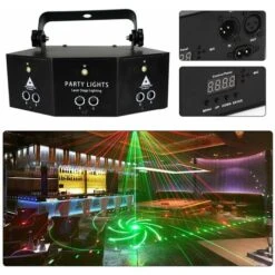 Télécommande 9-EYE RGB DMX Scan Projecteur Laser Lampe LED Strobe Stage DJ Party Lights Light-Wireless Party Lights Mariage Noël -Lemax Decor Magasin 96931693 5