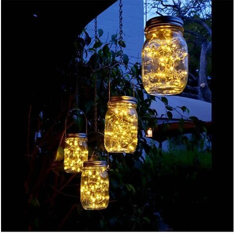 Lot De 4 Lanterne Solaire Exterieur Jardin - Led Luciole Lumiere Solaire Déco Intérieur Extérieur Pour Noël Patio Branche Pergola Anniversaire Mariage Balcon Party Chambre(petite Jarre Mason (lumièr 3 Lot De 4 Lanterne Solaire Exterieur Jardin - Led Luciole Lumiere Solaire Déco Intérieur Extérieur Pour Noël Patio Branche Pergola Anniversaire Mariage Balcon Party Chambre(petite Jarre Mason (lumièr