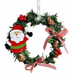 Couronne Décoration De Noël Couronne D'automne Mini Guirlande De Noël Artificielles Fait à Main, Couronne De Fleurs Idéal Déco Noël Pour Votre Porte, Mur Ou Fenêtre, Cheminée Murale