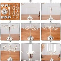 5 Bras Chandelier Or Vintage Chandelier Chandelier Métal Décoratif Chandelier Table De Mariage Chandelier Pour Chandelier Dîner Chandelier Décoration De Noël -Lemax Decor Magasin 97732972 4