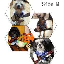 Costume De Guitare Pour Animaux De Compagnie Costumes De Chien Halloween Noël Cosplay Fête Tenue Drôle Vêtements(M) -Lemax Decor Magasin 98429752 4