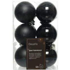 Lot De 12 Boules De Noël (D60 Mm) Alpine Noir