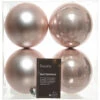 Lot De 4 Boules De Noël (D100 Mm) Alpine Rose Poudré 1 Lot De 4 Boules De Noël (D100 Mm) Alpine Rose Poudré -Lemax Decor Magasin 98863421 1